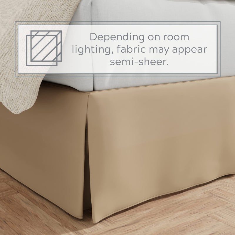 Bed Maker's Bed Makerâ€™s Never Lift Your Mattress Bed Skirt, Designed for Box Spring Beds, Split Corners, 14 Inch Drop Length, King, Mocha - Image 3